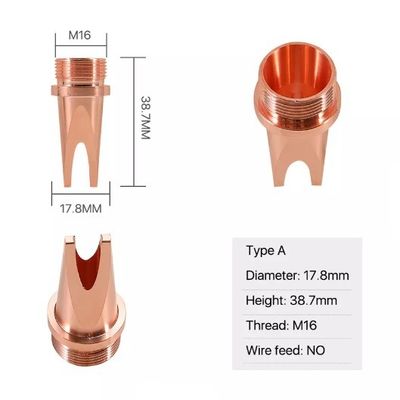 ISO M16 Lazer Kaynak Kafası Meme Çapı 17.8mm Yükseklik 38.7mm