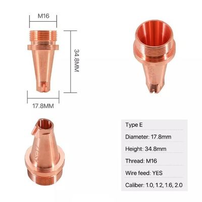 Yükseklik 34.8mm Lazer Kaynak Nozulu D17.8 Lazer Kesici Nozul
